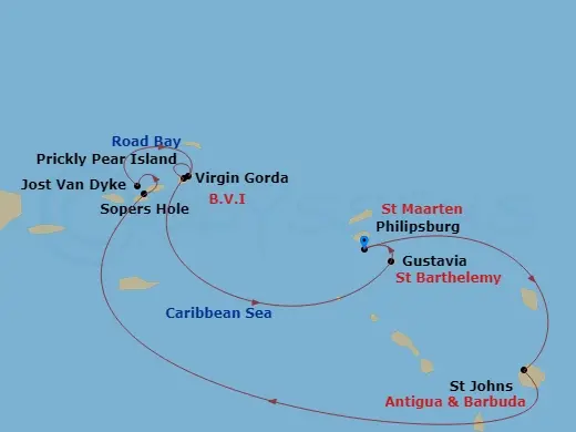 Itinerary schematic diagram