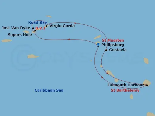 Itinerary schematic diagram
