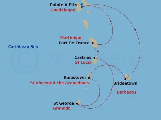 Itinerary schematic diagram