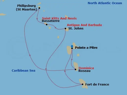 Itinerary schematic diagram