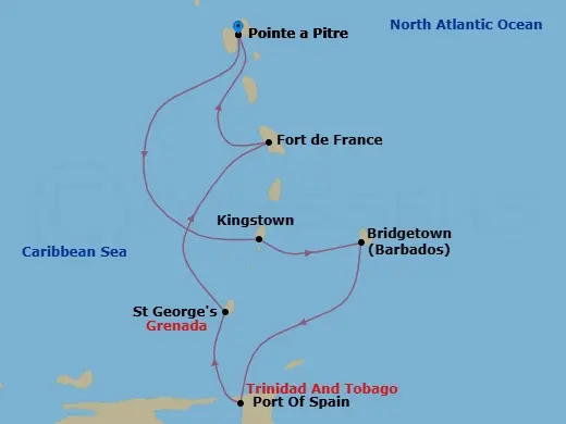 Itinerary schematic diagram