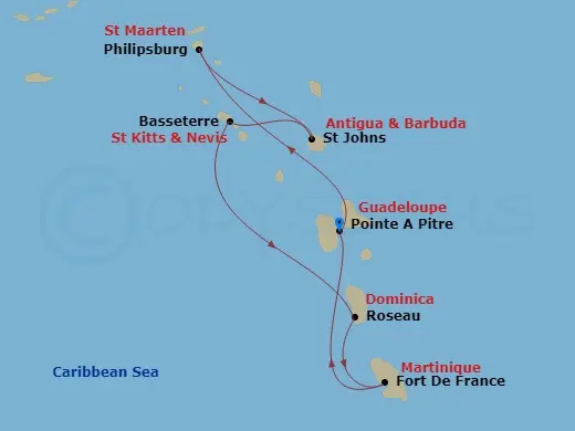 Itinerary schematic diagram