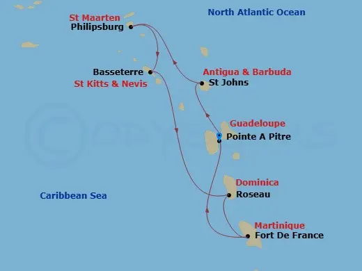Itinerary schematic diagram