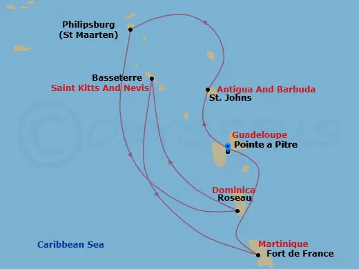 Itinerary schematic diagram