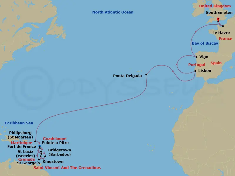 Itinerary schematic diagram