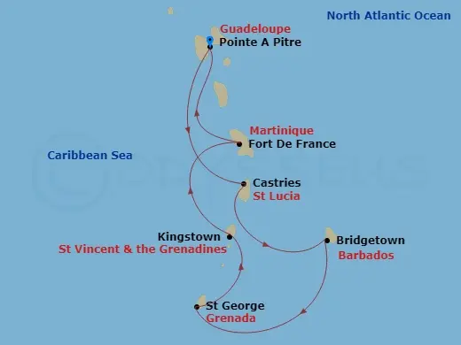 Itinerary schematic diagram