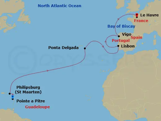 Itinerary schematic diagram