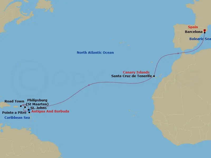 Itinerary schematic diagram