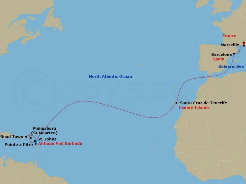 Itinerary schematic diagram