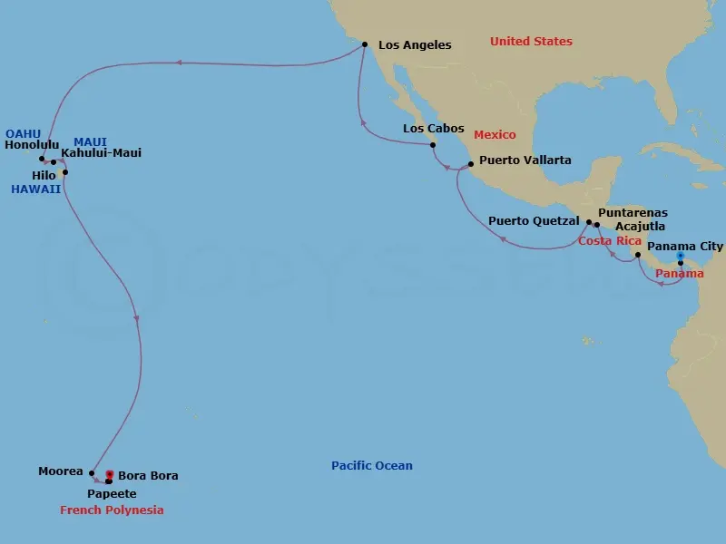 Itinerary schematic diagram