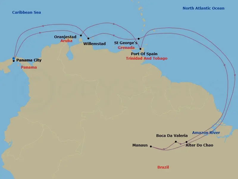 Itinerary schematic diagram