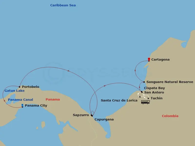 Itinerary schematic diagram