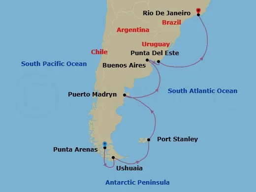 Itinerary schematic diagram