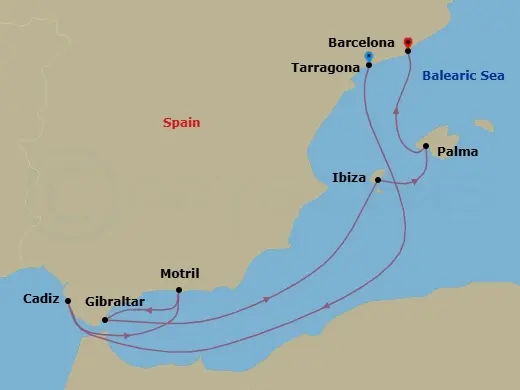 Itinerary schematic diagram