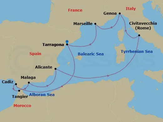 Itinerary schematic diagram