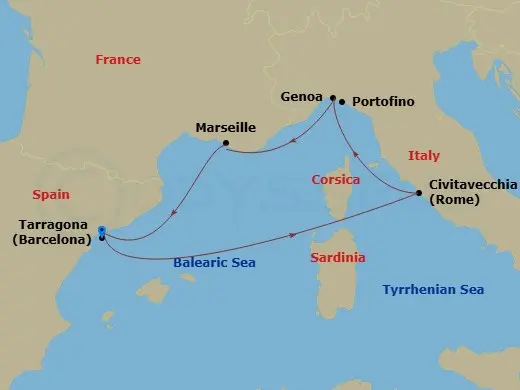 Itinerary schematic diagram
