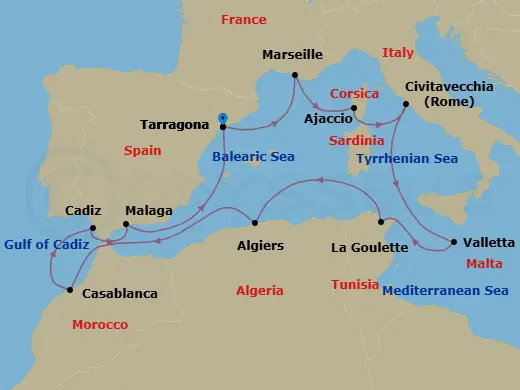 Itinerary schematic diagram