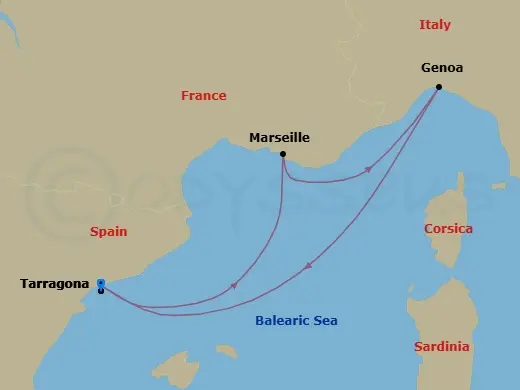 Itinerary schematic diagram
