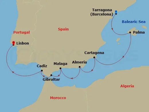 Itinerary schematic diagram