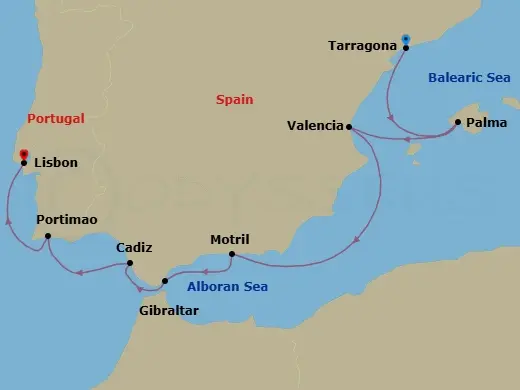 Itinerary schematic diagram