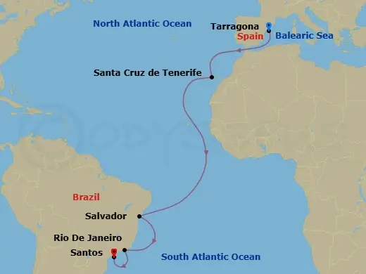 Itinerary schematic diagram
