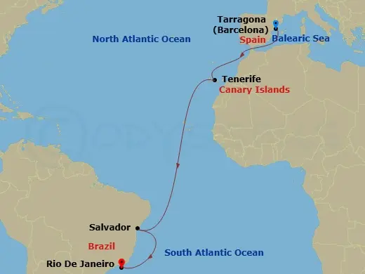 Itinerary schematic diagram