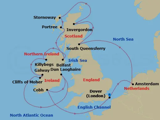 Itinerary schematic diagram