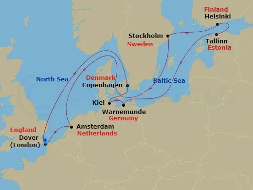 Itinerary schematic diagram