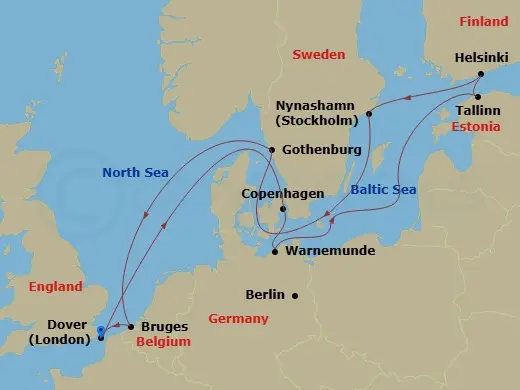 Itinerary schematic diagram