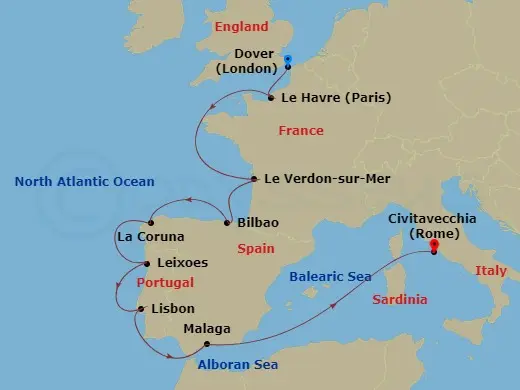 Itinerary schematic diagram