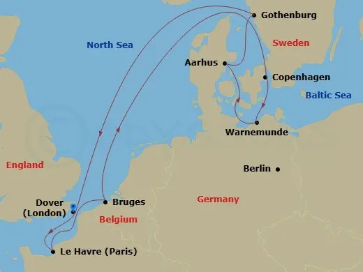 Itinerary schematic diagram