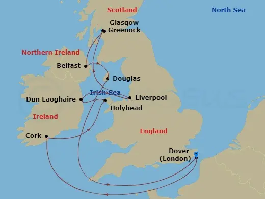 Itinerary schematic diagram