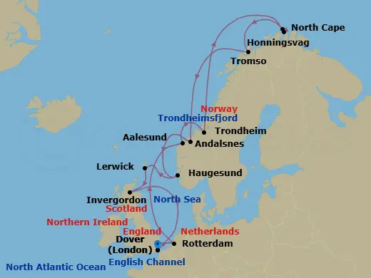Itinerary schematic diagram
