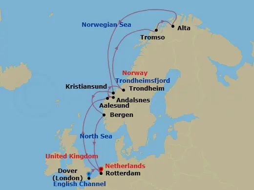 Itinerary schematic diagram