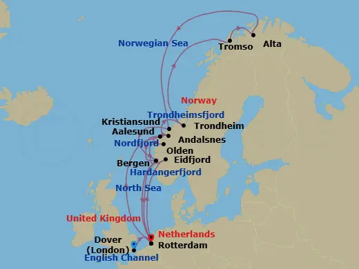 Itinerary schematic diagram