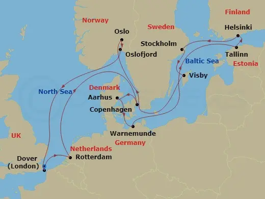 Itinerary schematic diagram