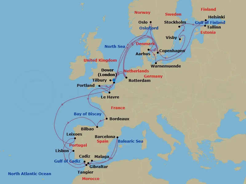 Itinerary schematic diagram