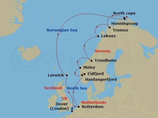 Itinerary schematic diagram