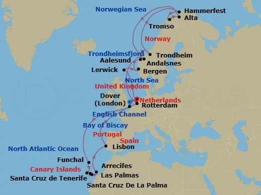 Itinerary schematic diagram