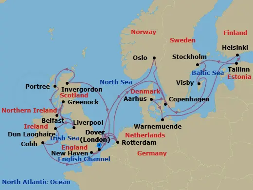 Itinerary schematic diagram