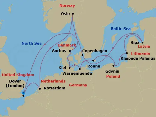 Itinerary schematic diagram