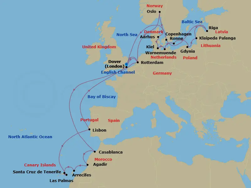 Itinerary schematic diagram