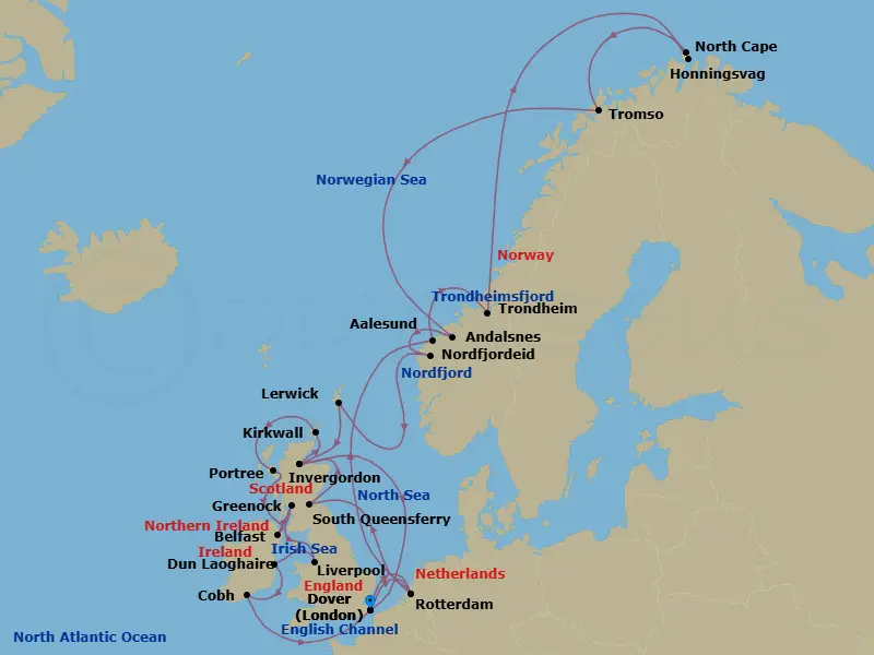 Itinerary schematic diagram