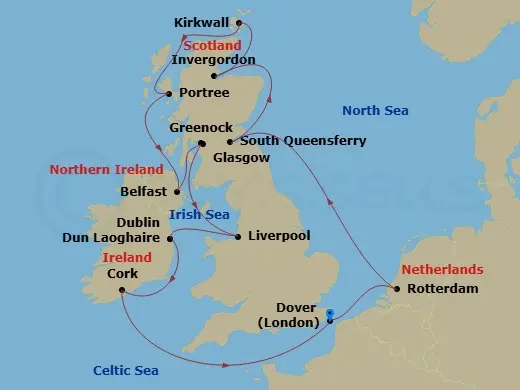 Itinerary schematic diagram