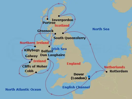 Itinerary schematic diagram