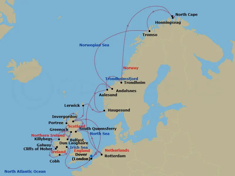 Itinerary schematic diagram