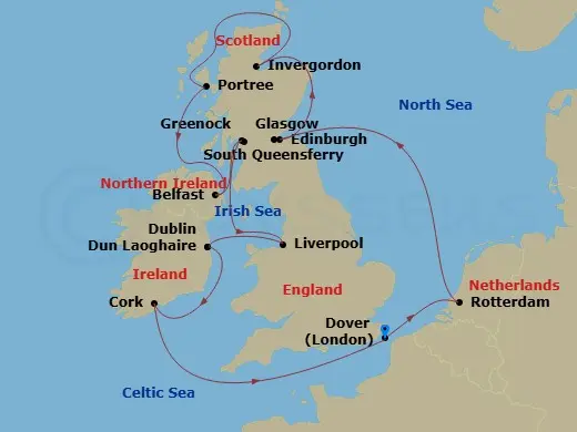 Itinerary schematic diagram