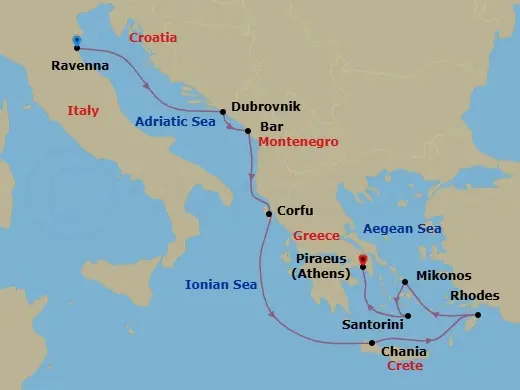 Itinerary schematic diagram