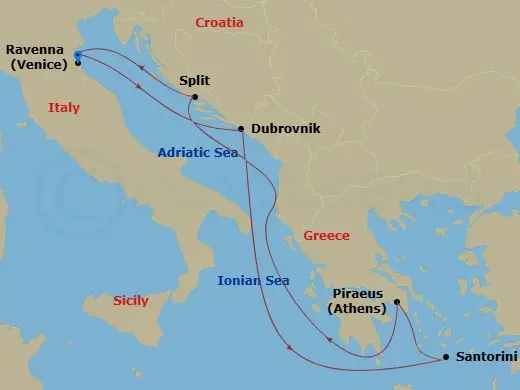 Itinerary schematic diagram