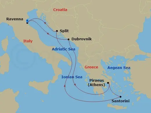 Itinerary schematic diagram